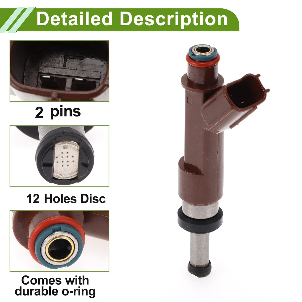 Fuel Injector for Toyota Lexus NSP120 1NRFE 1.3L (1 Pcs) Brown Silver Tone