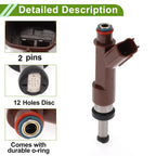 Fuel Injector for Toyota Lexus NSP120 1NRFE 1.3L (1 Pcs) Brown Silver Tone