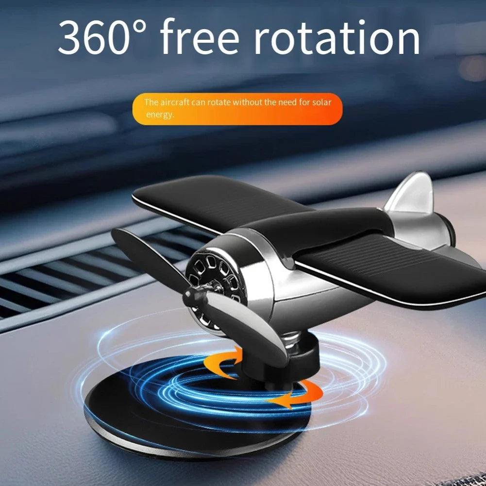 Solar Powered Airplane Ornament for Car Dashboard
