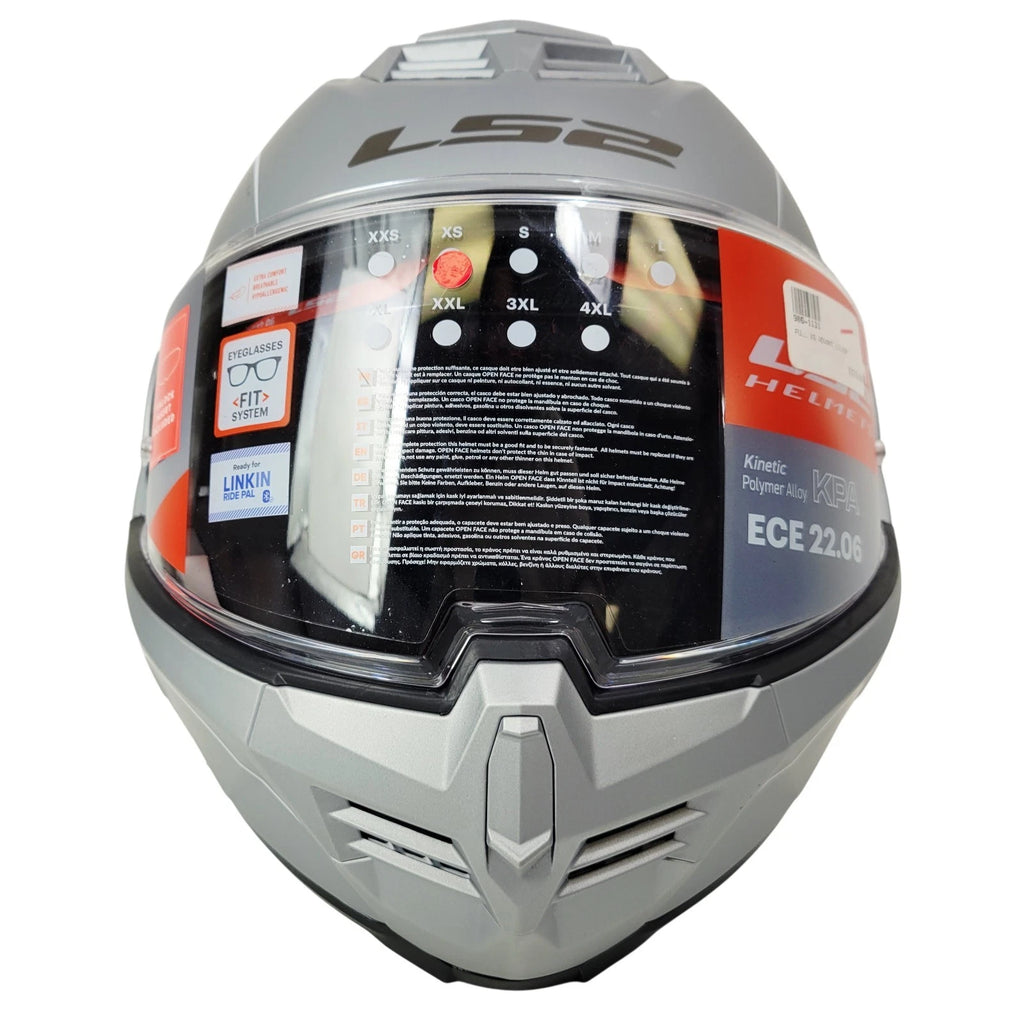LS2 Matte Silver Advant Motorcycle Touring Helmet 906-1131 (Size XS)