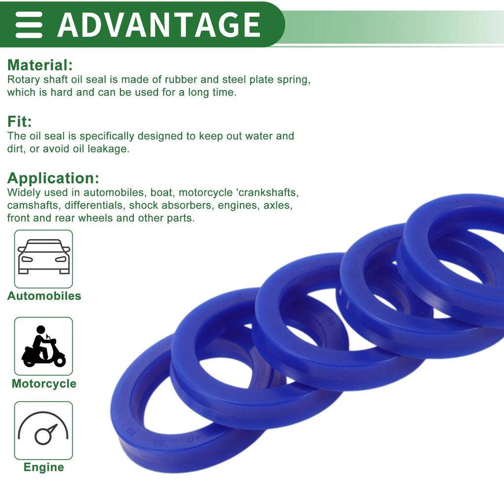Set of 5 Oil Seal Rotary Shaft Seal 40x55x10mm TPU High Pressure