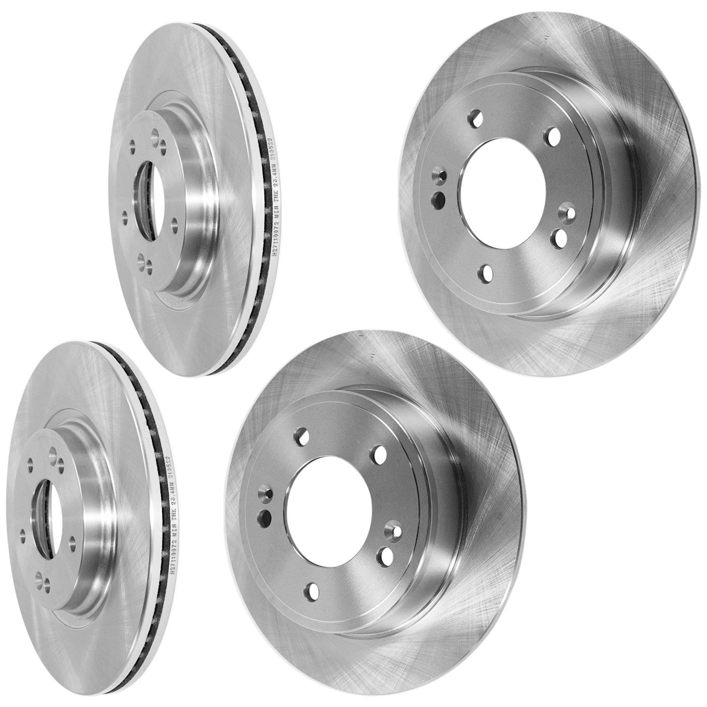 Set of 4 Brake Disc Rotors for Kia Forte, Forte5 & Hyundai Elantra