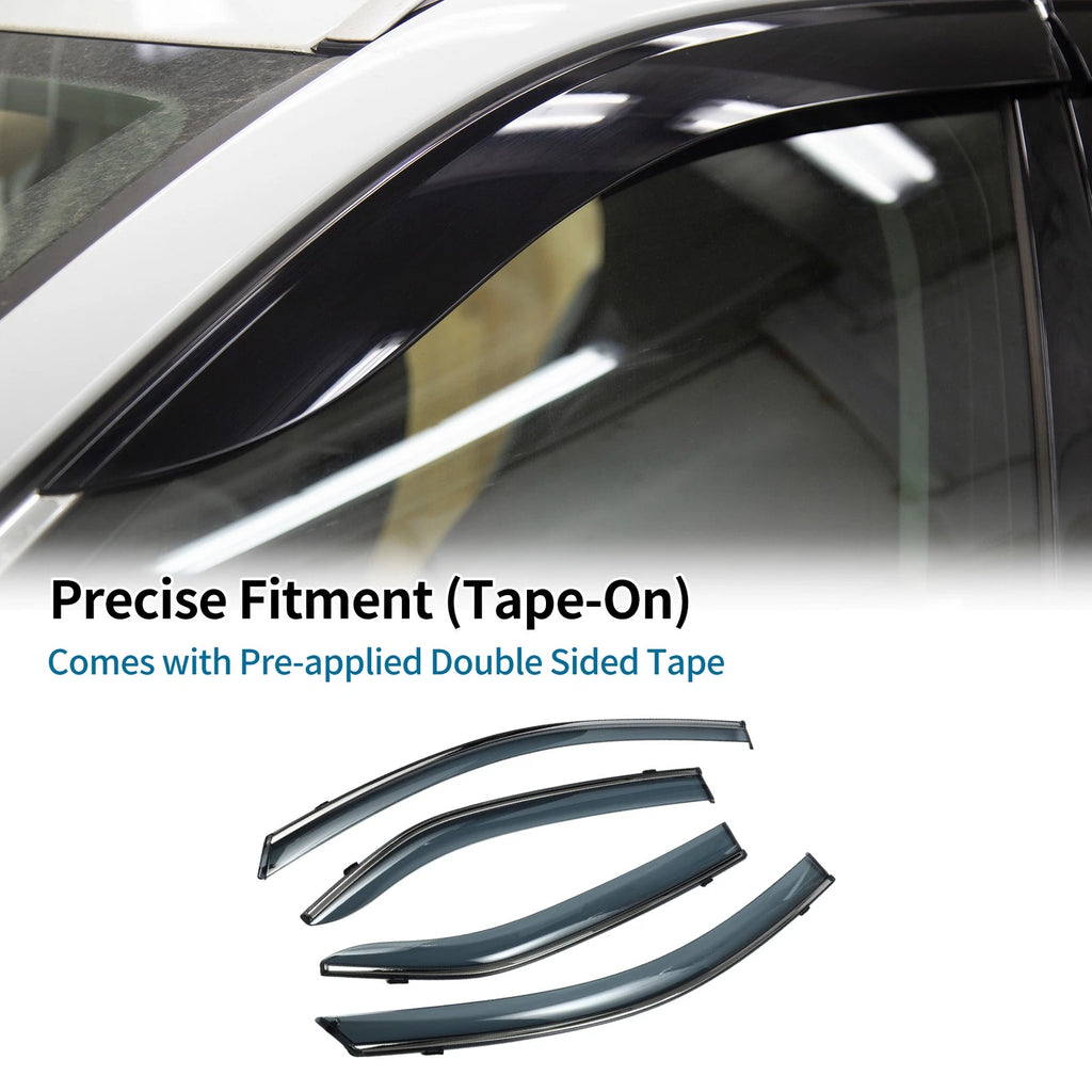 Set of 4 Window Deflectors for Toyota Camry (2007–2011) Black Vent Visors