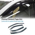 Set of 4 Window Deflectors for Toyota Camry (2007–2011) Black Vent Visors