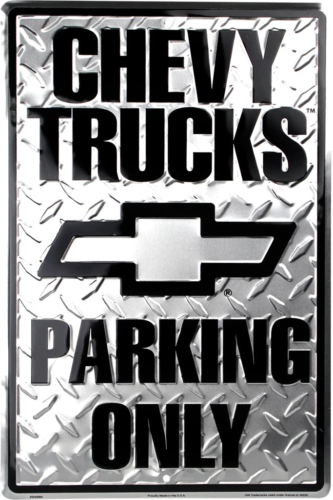 Parking Only Sign for Chevy Trucks (12" x 18")