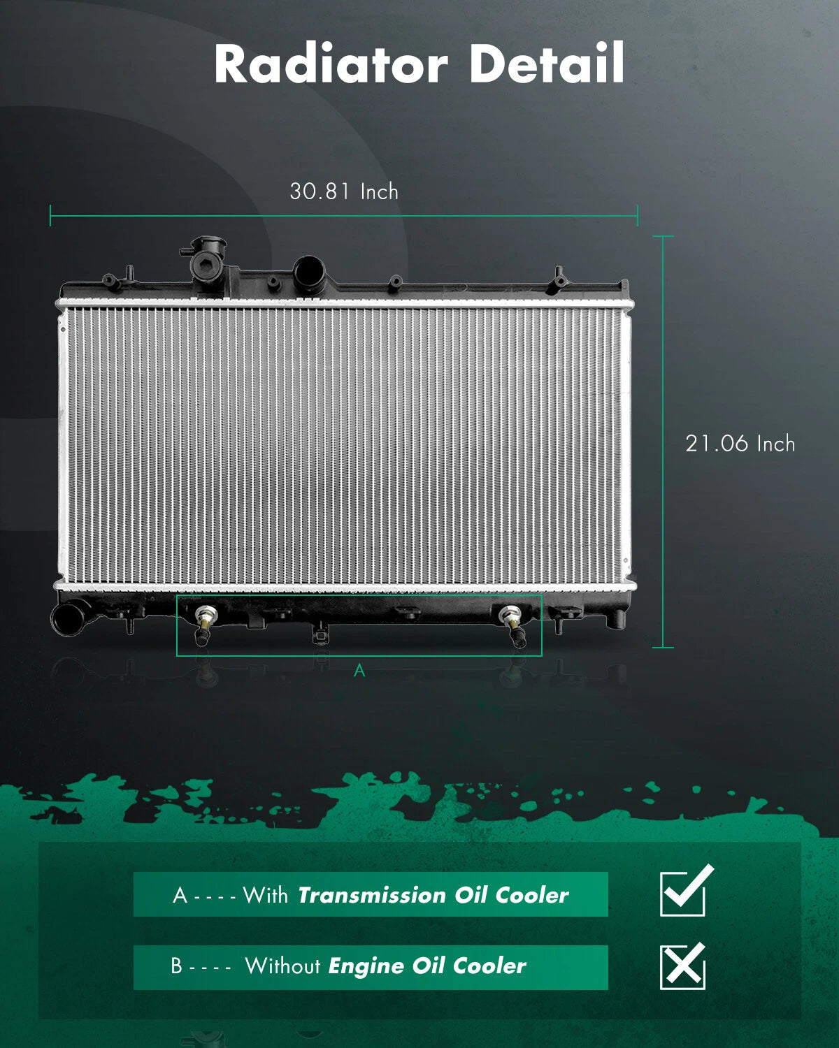 Aluminum Radiator for Subaru Baja (2003–2006), Legacy, Outback (2000–2004)