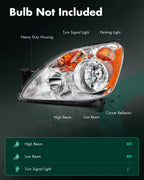 Set of 2 Chrome Housing Headlights Assembly for Honda CR-V 2005–2006
