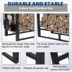 34" Firewood Log Rack for Indoor/Outdoor Storage - Heavy Duty Steel