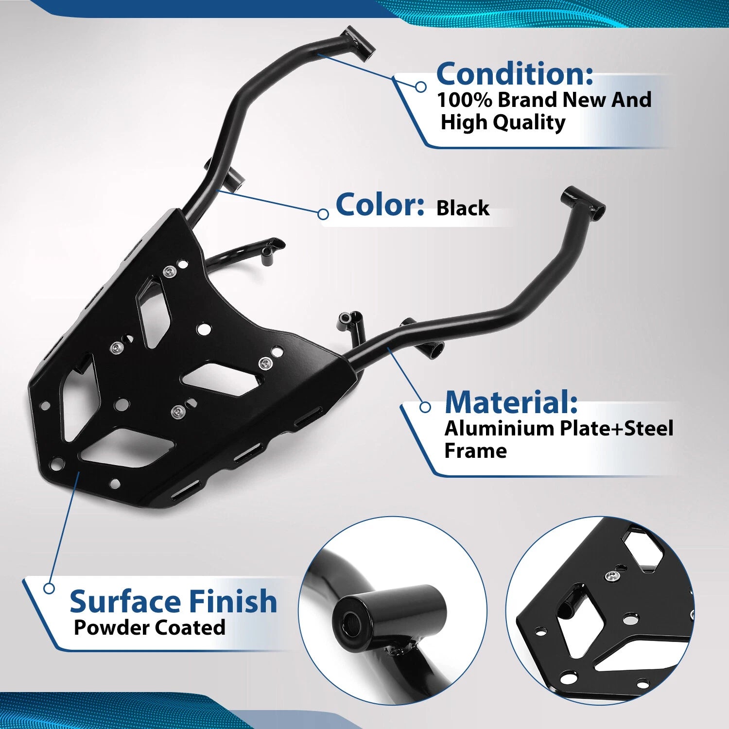 Tail Rear Luggage Rack Cargo Carrier for Yamaha Tenere 700 (2019–2023)