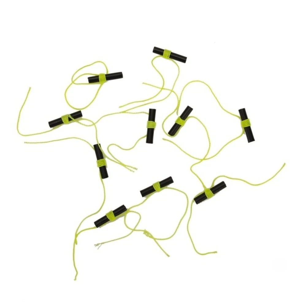 10pcs Quick Knot Line Stopper for Marine Fishing (Fluorescent Green Nylon)