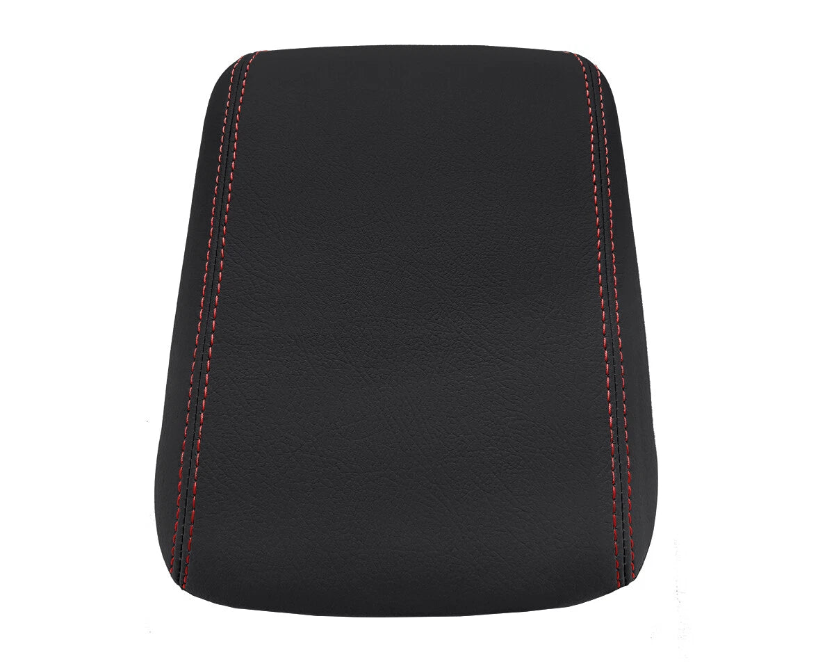Leather Console Lid Armrest Cover for Audi A5 S5 (2008–2017) Red Stitch