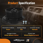 Blower Motor with Fan Cage for Audi A3 VW Jetta Golf Tiguan GTI Taos (2013–2023)