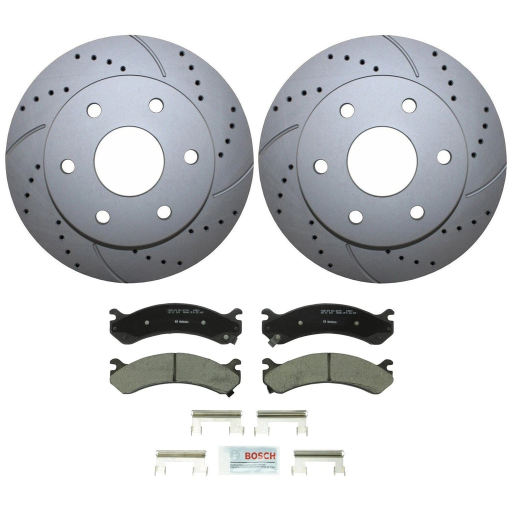 Front Brake Kit 305mm Drilled Rotors & Bosch Ceramic Pads for Silverado Sierra 1500 (2014–2023)