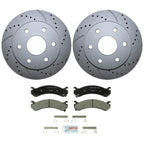Front Brake Kit 305mm Drilled Rotors & Bosch Ceramic Pads for Silverado Sierra 1500 (2014–2023)