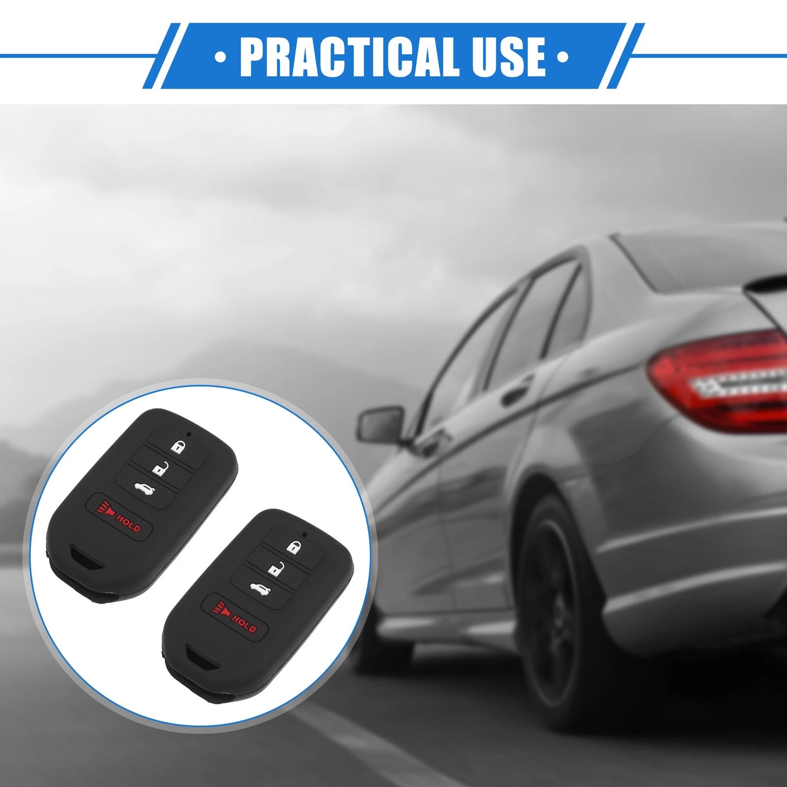 2X Smart Remote Key Shell for Honda Accord (2019–2021) - 4 Button Black