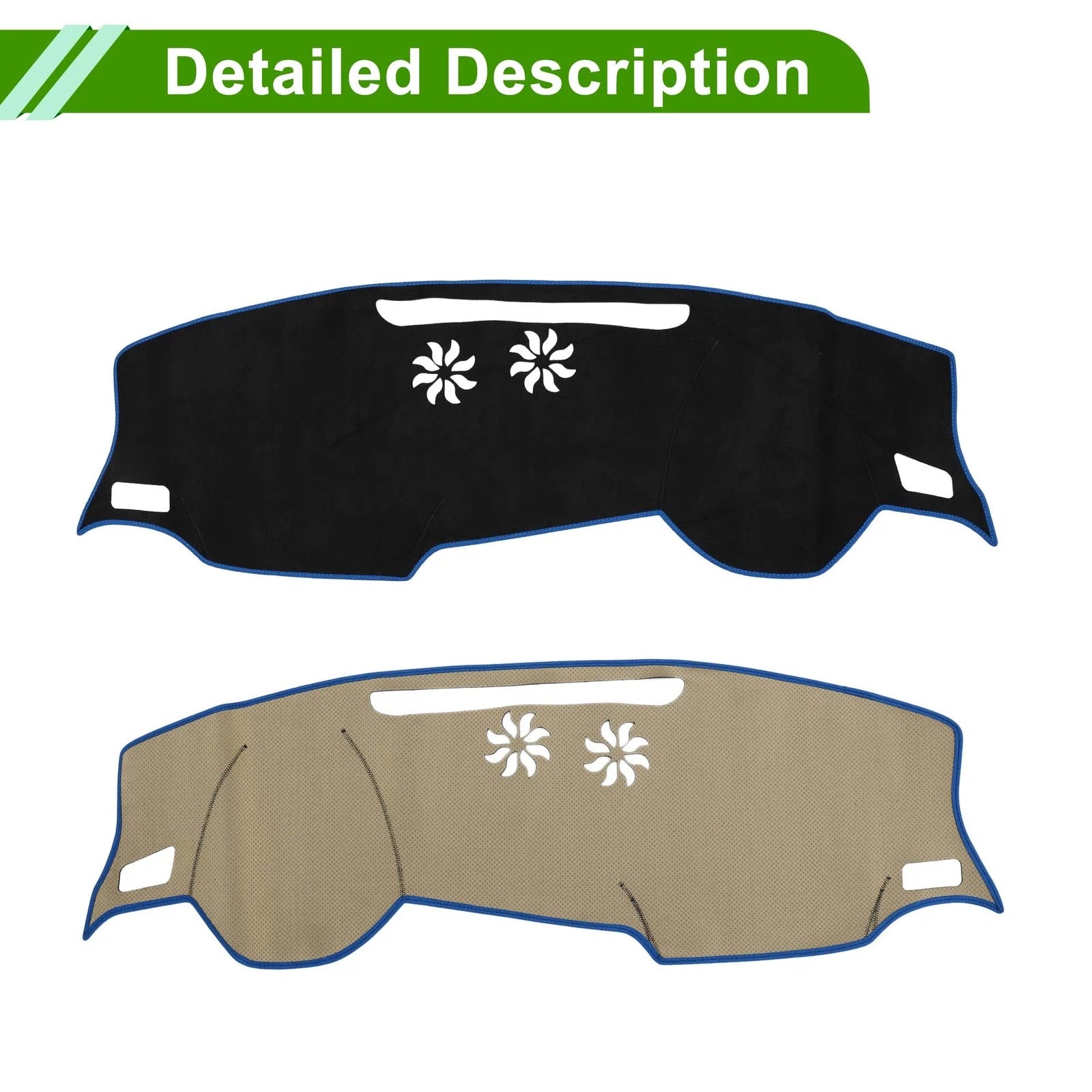 Dashboard Cover Mat for Audi Q3 (2019–2022) Sun Protector Pad Black Blue