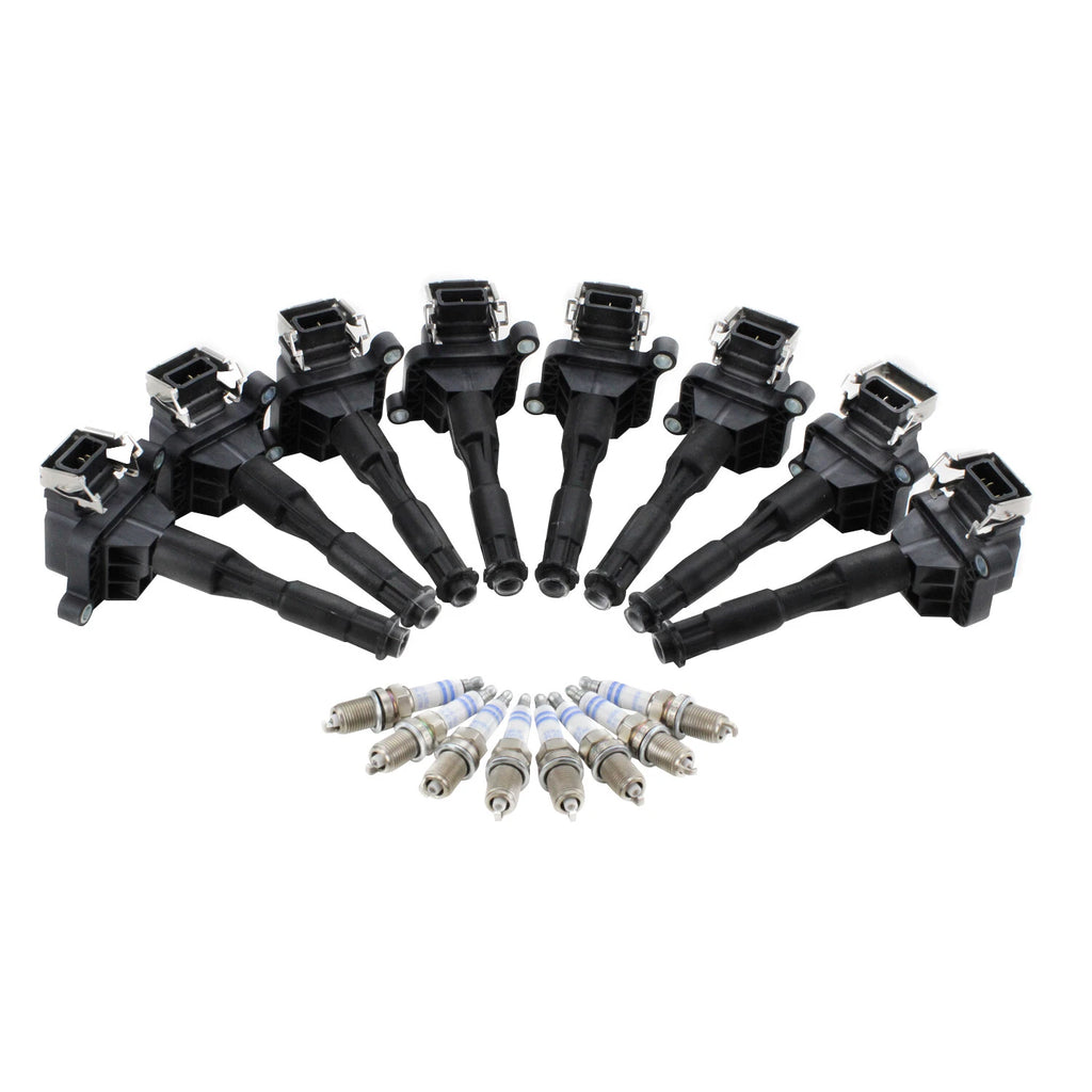 Set of 8 Ignition Coils & 8 Double Platinum Spark Plugs for BMW 4.4 V8 M62 (1996–2003)