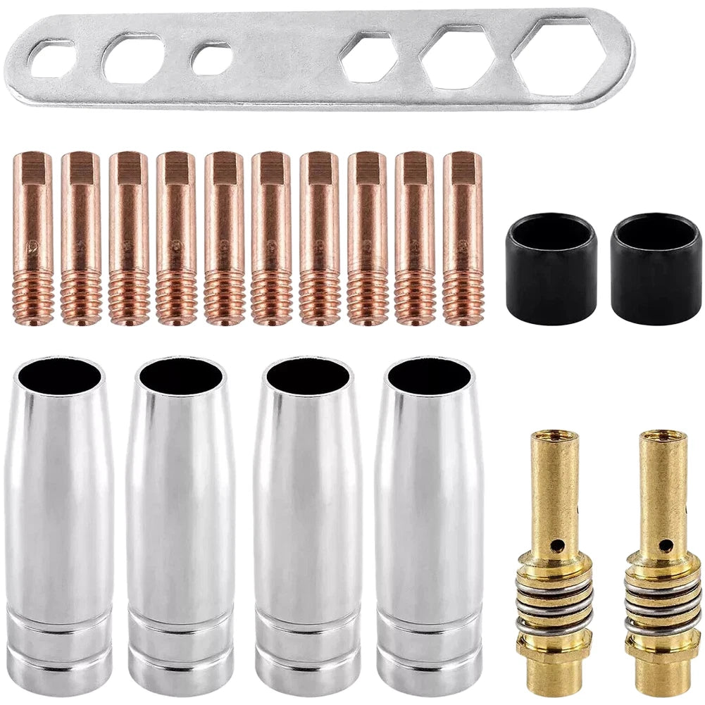 19 Piece Gas Nozzle & Contact Tip Set for MB15AK Torch (Compatible)