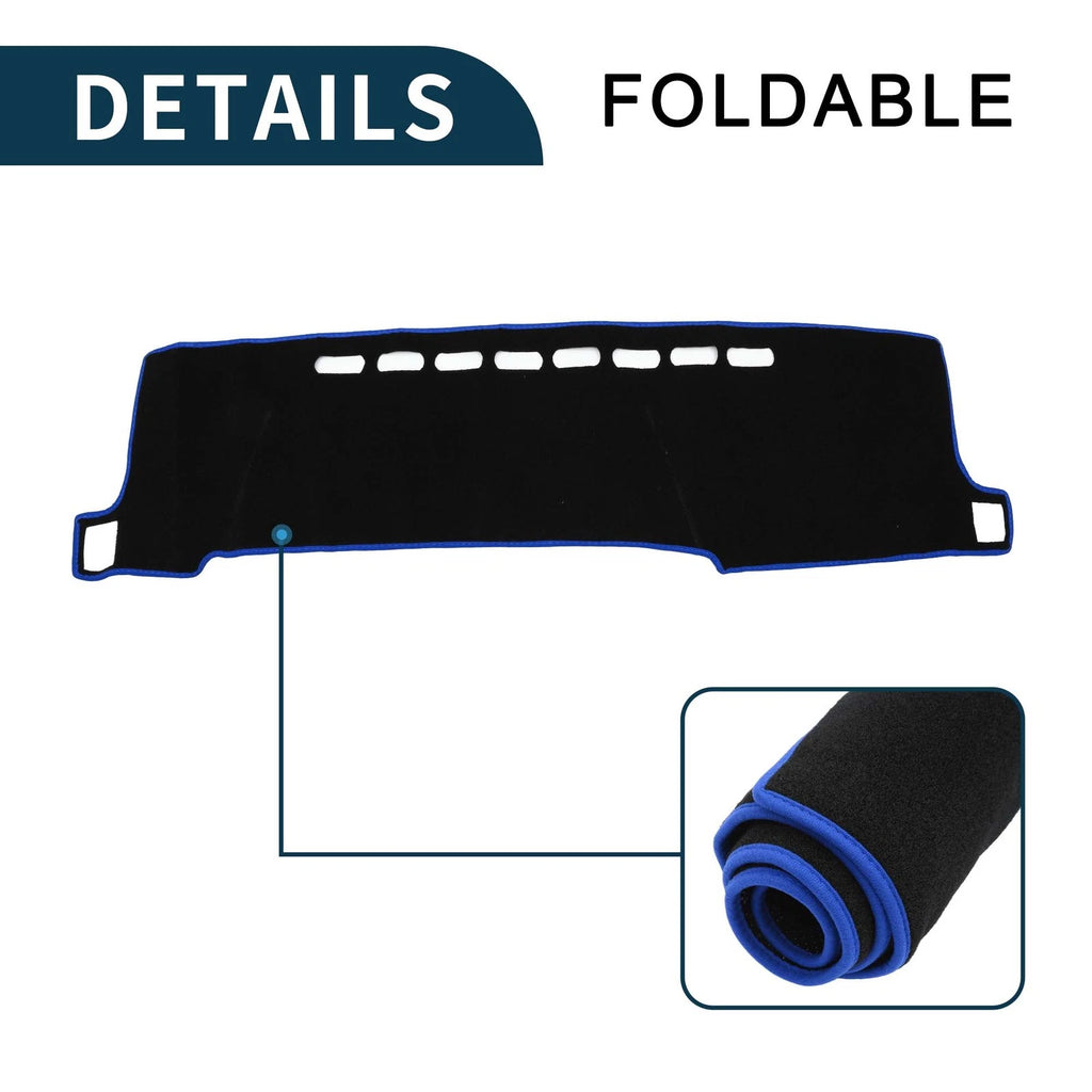 Dashboard Cover Mat for Toyota Aqua (2011–2021) with Sticker Black Blue Set of 1
