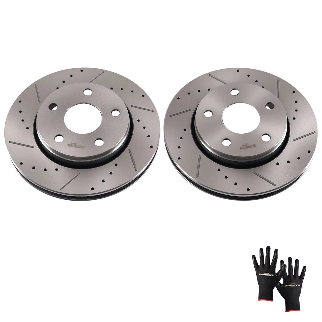 Set of 2 Front Brake Rotors for Jeep Wrangler (2007–2018) JK