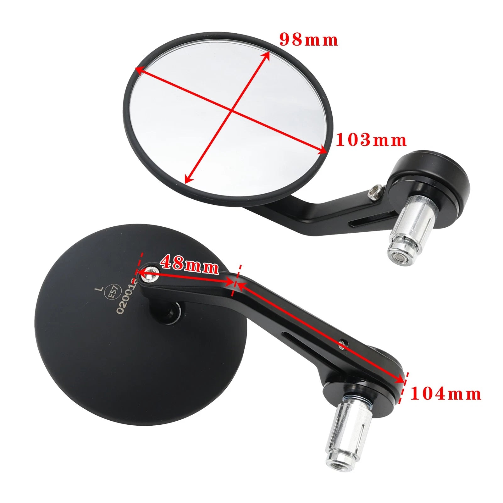 2X CNC Aluminium Bar End Side Mirrors for Triumph Street Twin & Scrambler (2016–2023)