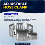 Stainless Steel Adjustable Hose Clamp 7/16"-13/16" for (11-20mm) FO2324
