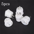 Set of 5 Mini Rocker Switches for Motorhome ON-OFF Round Terminal White