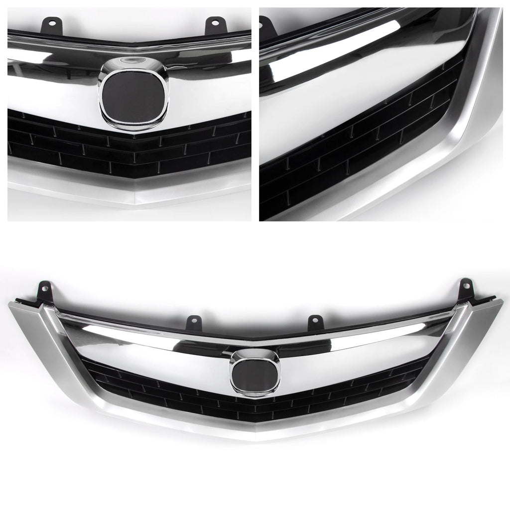 Front Upper Grille Mesh Cover Chrome for Acura TSX (2009–2010)