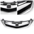 Front Upper Grille Mesh Cover Chrome for Acura TSX (2009–2010)