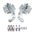 Maltese Cross Flame Chrome Billet Running Acrylic Mirrors Universal Fit