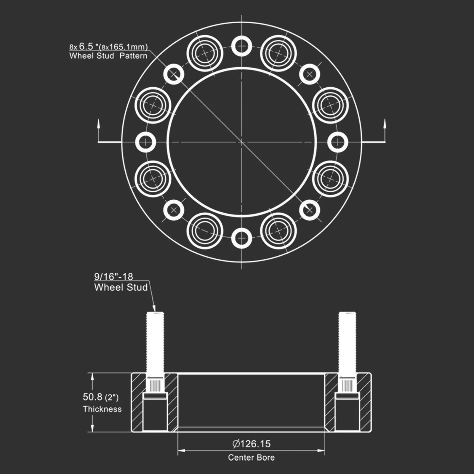 Set of 4 Wheel Spacers for Dodge Ram 2500 3500 (1994-2010)