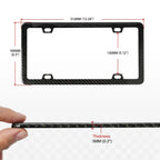 Pair Carbon Fiber Finish License Plate Frame for Universal Fit (4 Holes)