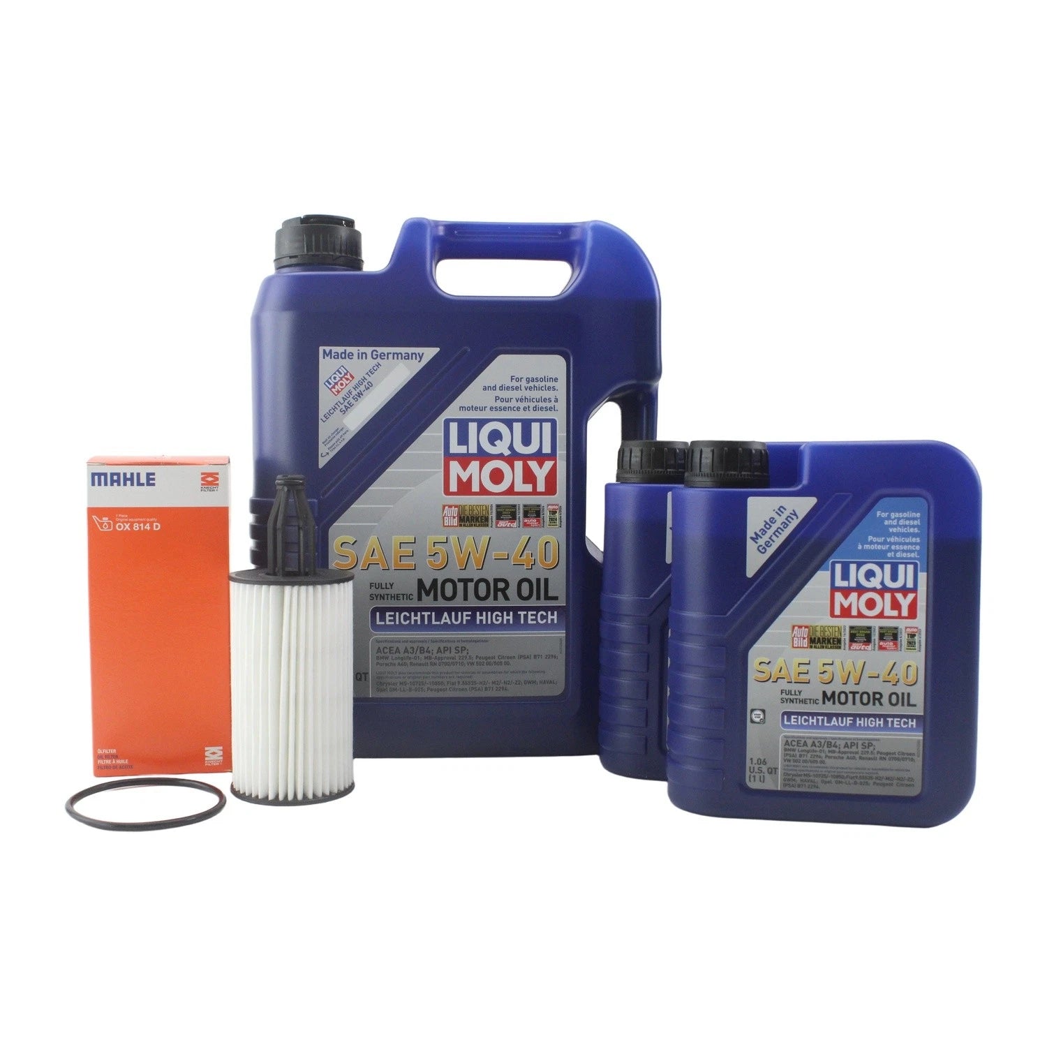Oil Change Kit for Mercedes M276 (7L Liqui Moly 5W40, Mahle)