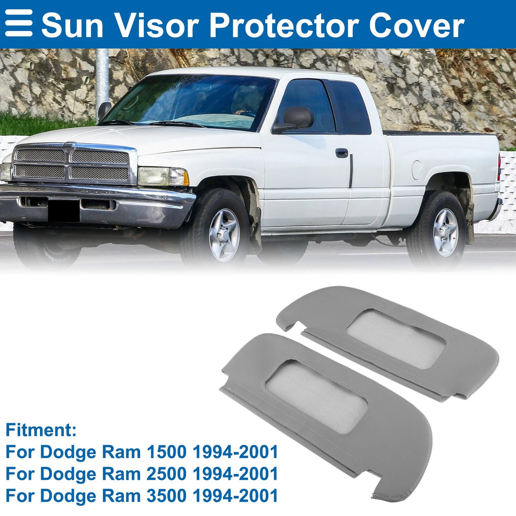Sun Visor Cover for Dodge Ram 1500 (1994–2001) Leather Gray