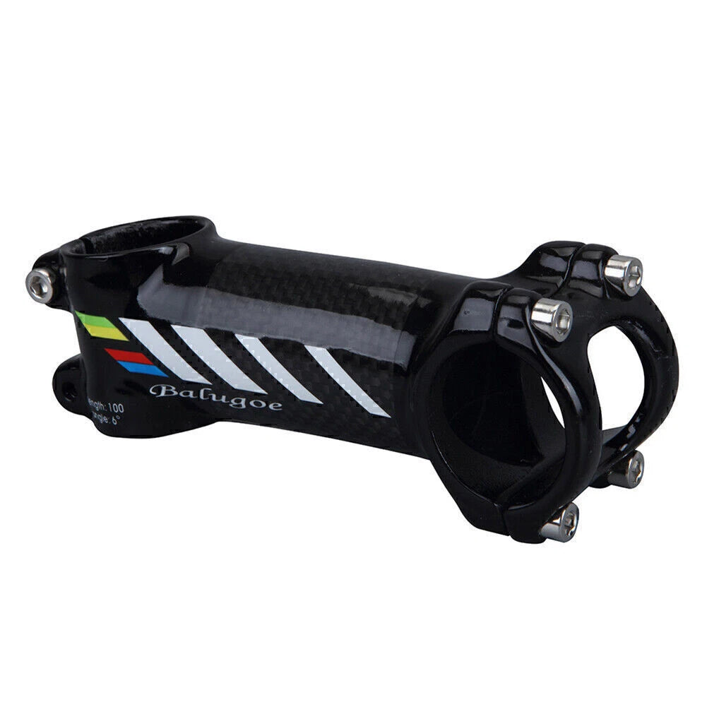 EC90 31.8mm Aluminum Carbon Fiber Bike Stem Riser 6° 3K Glossy Black