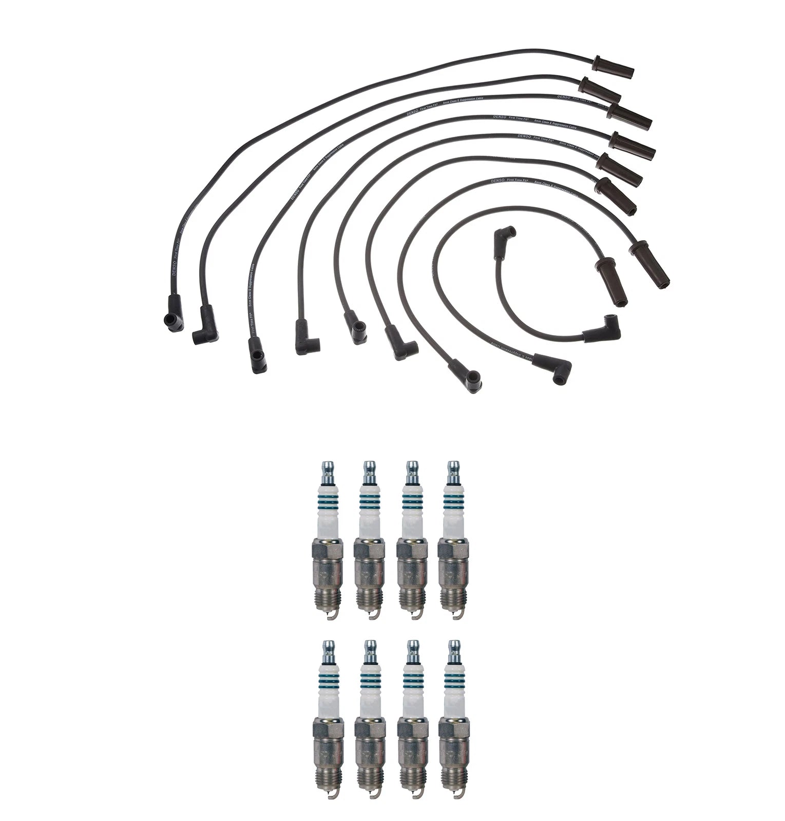 Denso 8mm Wire Set & 8 Iridium Power Spark Plugs Kit for Chevy GMC V8