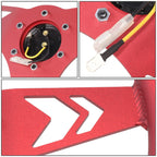 330mm 1" Dish Steering Wheel for NRG 3-Spoke (All Aluminum, Red)