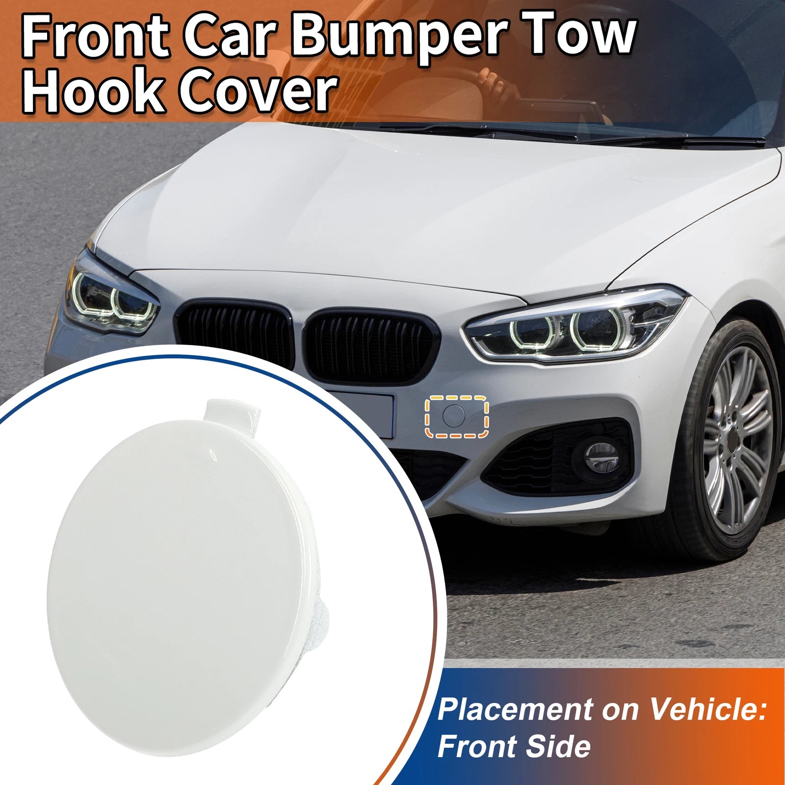 Front Tow Hook Cover for BMW 1 Series F20 (2012–2019) No. 51118064578 Pure White