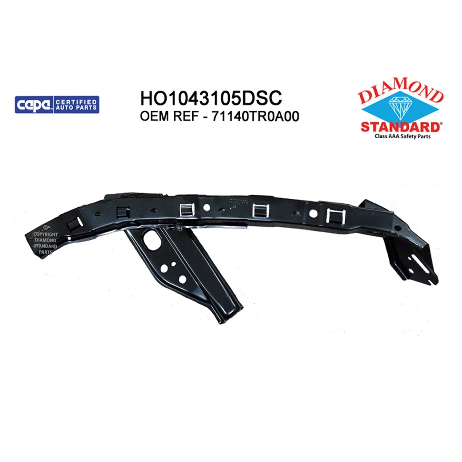 Replacement Steel Front Passenger Side Outer Upper Bumper Cover Support for