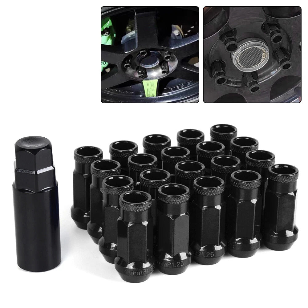 Set of 20 Forged Steel Lug Nuts for Open End Cone Seat M12 x 1.25