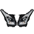 Headlight Pair for Cadillac ATS (2013-2018) Halogen Chrome
