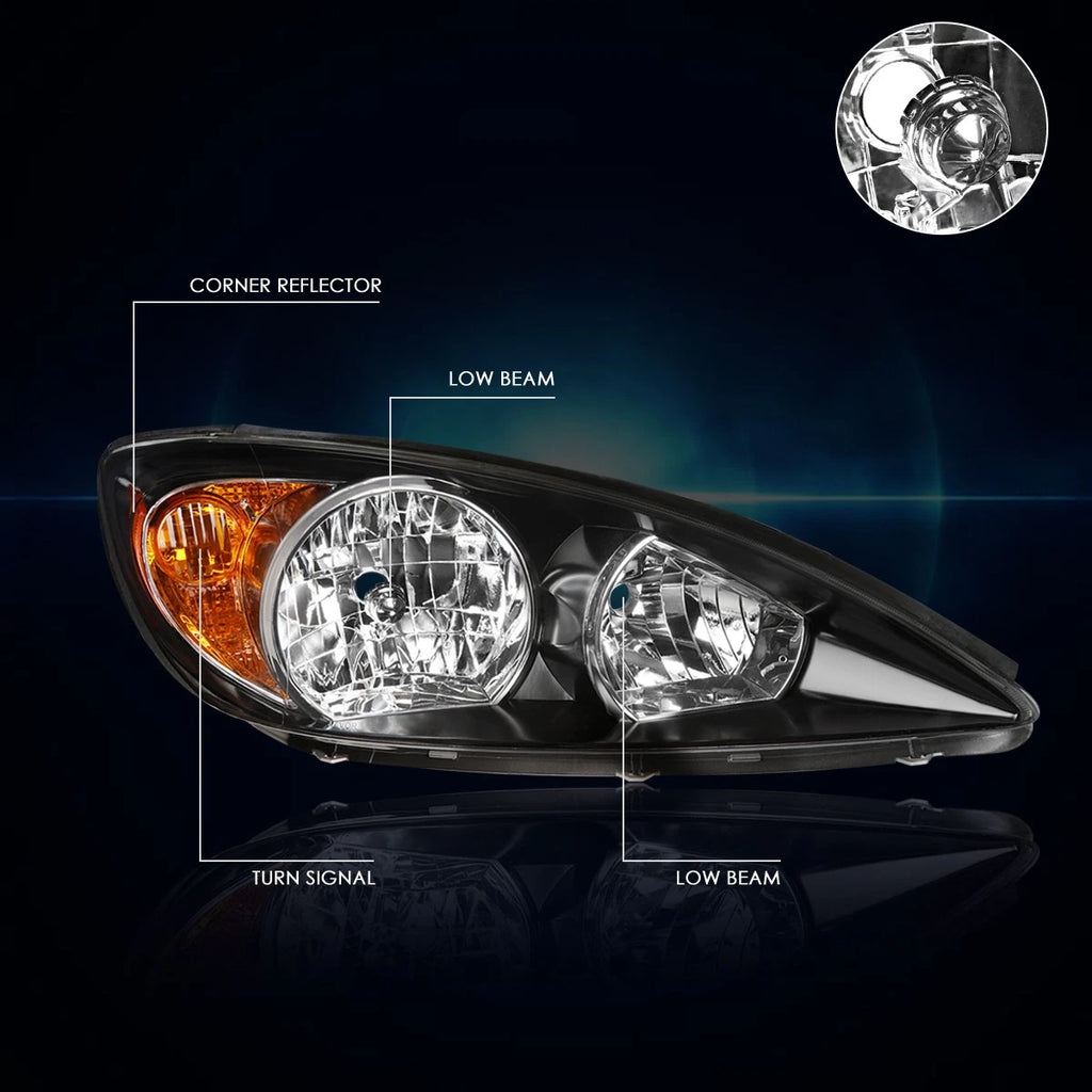 Headlight for Toyota Camry XV30 (2002–2004) Black Housing Amber Corner