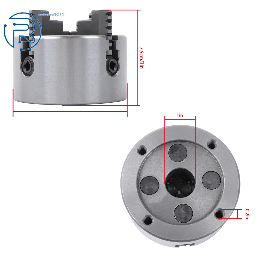 4" 4 Jaw Lathe Chuck for K72-100 (Independent Reversible)