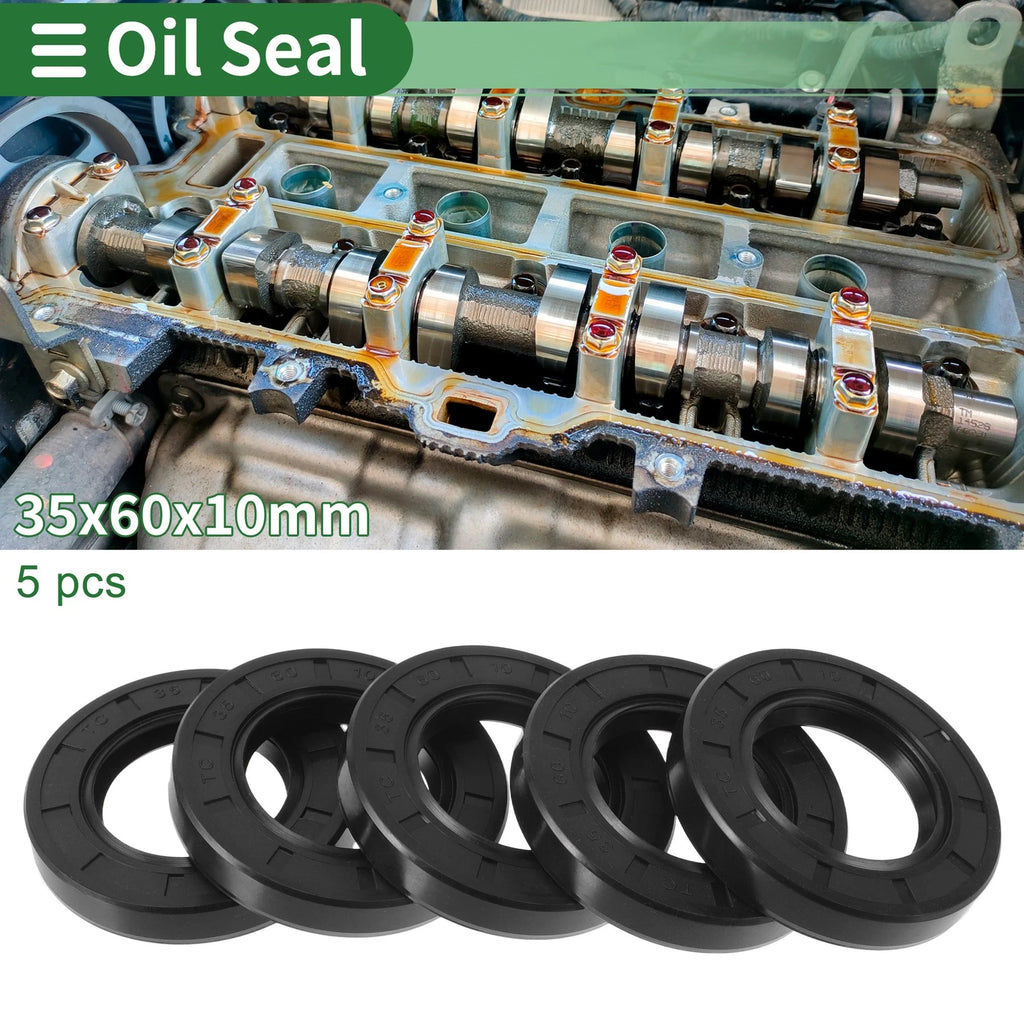 Set of 5 Oil Seal Rotary Shaft Seal NBR Rubber 35x60x10mm