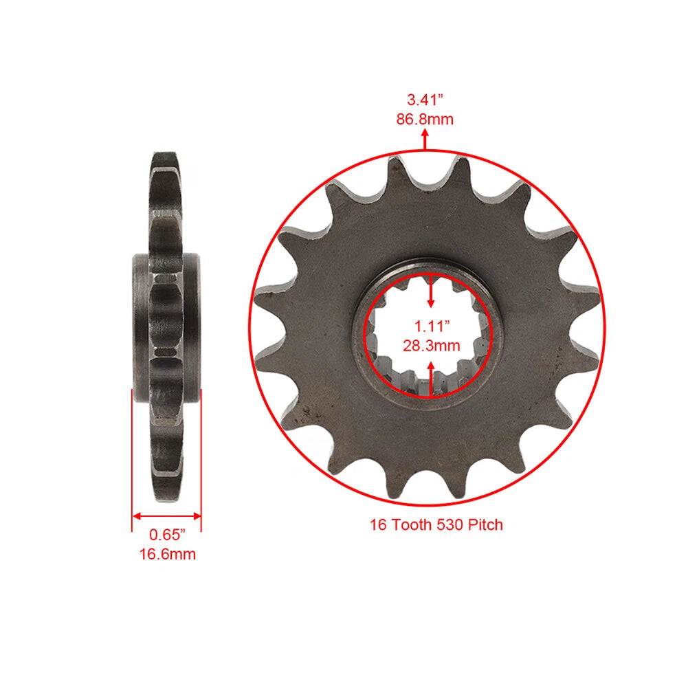 16T 42T Front & Rear Drive Chain Sprocket for Honda CBR1000RR (2004–2019)