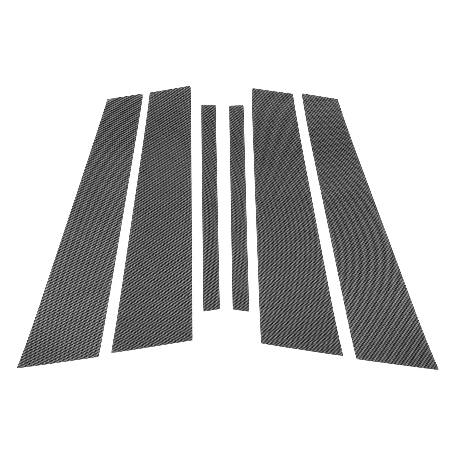 6 Pcs Door Pillar Window Trim for BMW 5-Series Carbon Fiber Black (2018 - 2023)