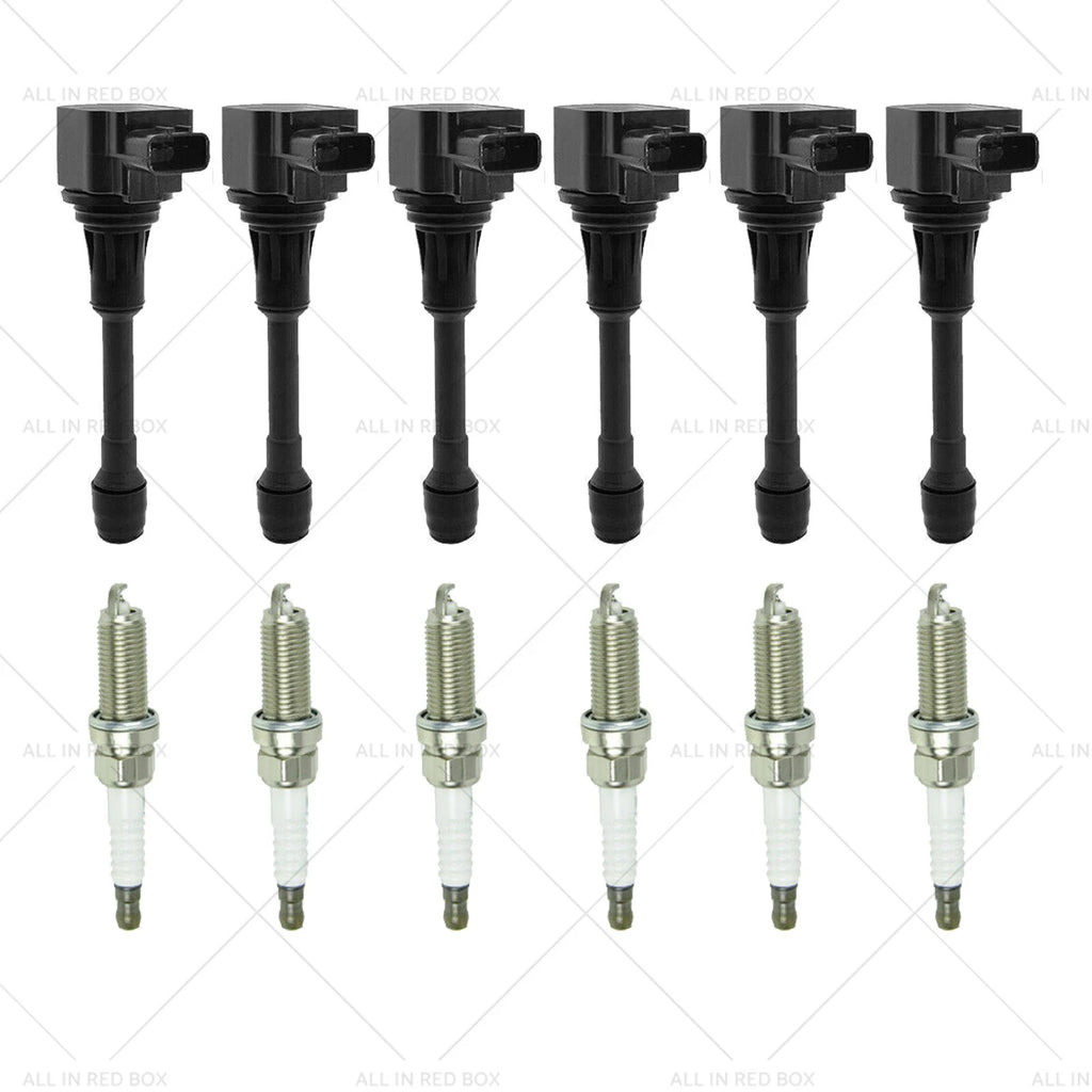 6x Ignition Coils & 6x Spark Plugs for Nissan Renault 3.5L (2007–2019) 22448JA10A