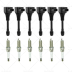 6x Ignition Coils & 6x Spark Plugs for Nissan Renault 3.5L (2007–2019) 22448JA10A