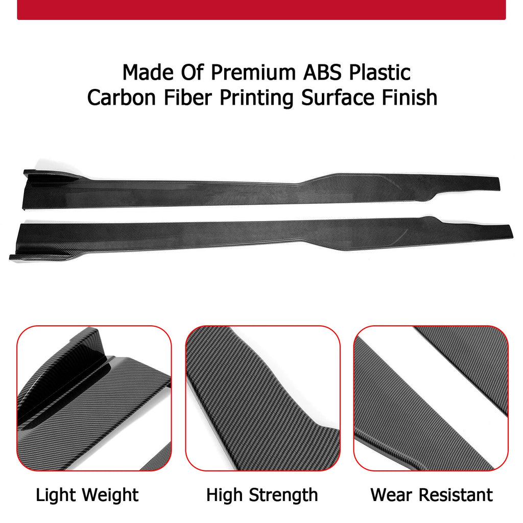 One-Piece Carbon Fiber Look Side Skirt Rocker Panels for Dodge Charger SRT (2015–2023)