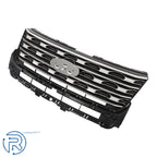 Silver Coated Black Front Bumper Upper Grille for Ford Explorer (2016-2017)